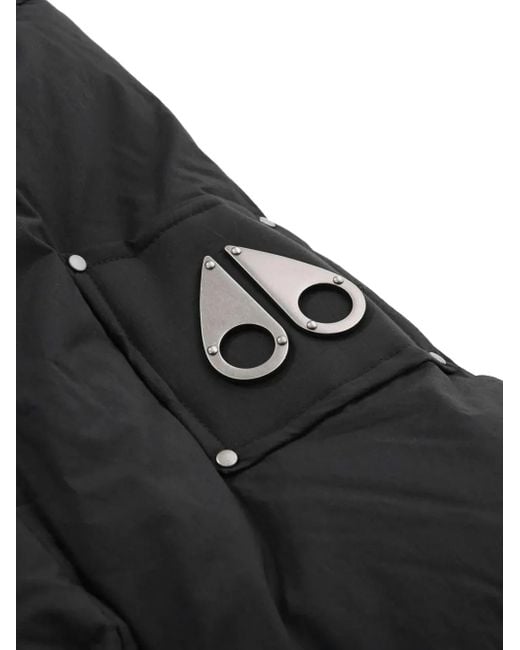 Moose Knuckles Black High-Collar Quilted Down Jacket for men