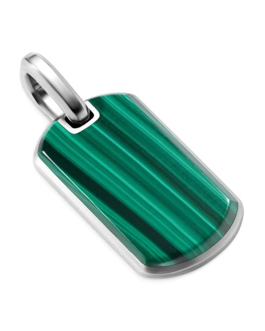 David Yurman Green Sterling Chevron Malachite Tag (27Mm) for men