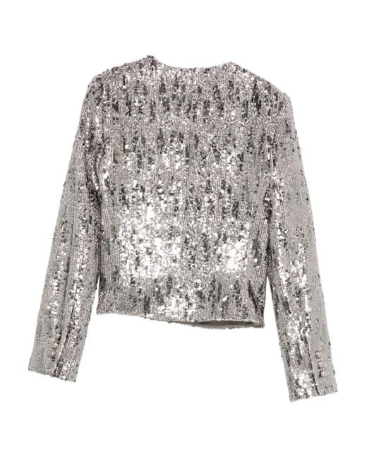 Elie Saab Gray Sequin-Embellished Jacket