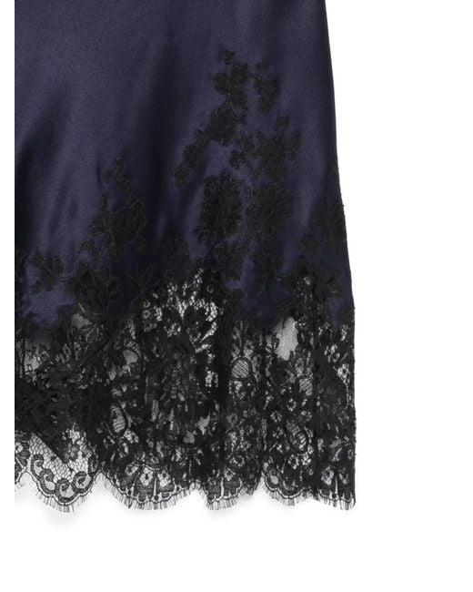 Carine Gilson Blue Lace-Detail Slip