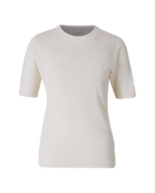 Peserico White Pull Côtelé À Manches Courtes