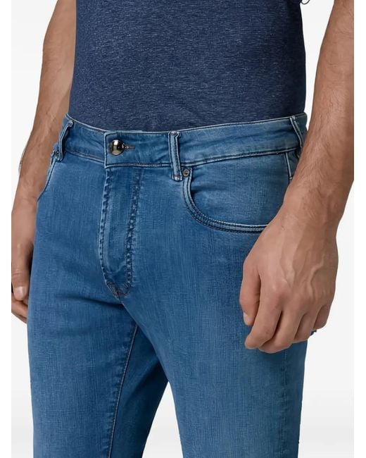 Pal Zileri Blue Belt Loops Jeans for men