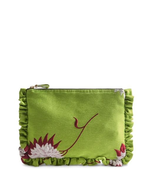 Bolso de mano con volantes LaDoubleJ de color Green
