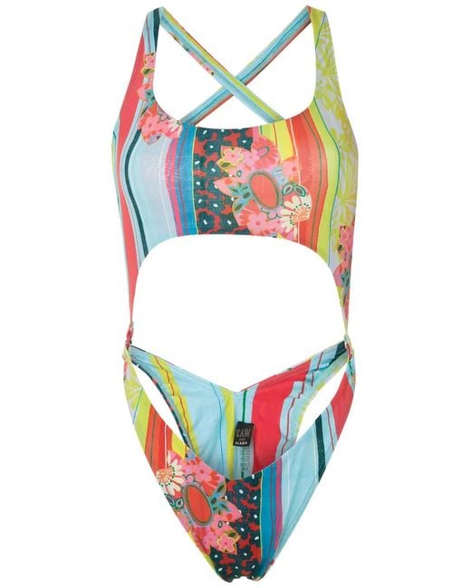 Amir Slama Multicolor Maio Crisscross Swimsuit