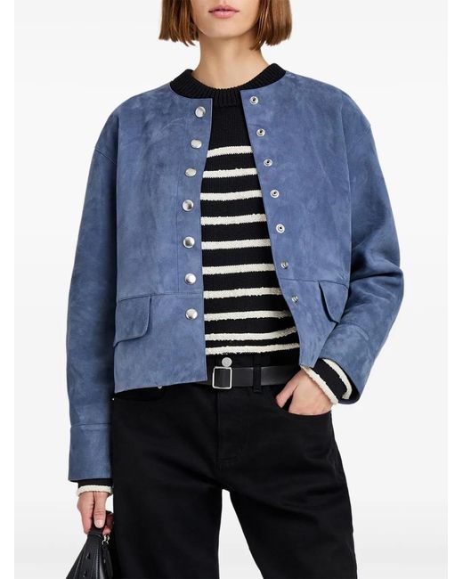 Proenza Schouler Blue Robin Suede Jacket