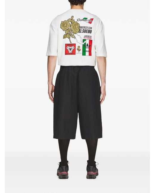 Willy Chavarria Black X Adidas Logo-Patch Twill Shorts for men