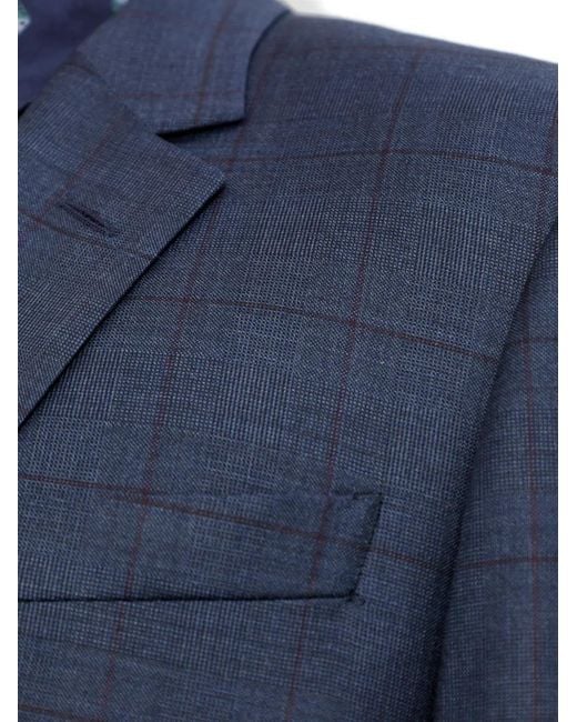 Paul Smith Blue Check-Pattern Suit for men