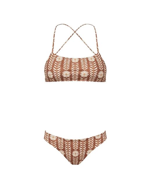 Osklen White Daisy Floral String Swimsuit