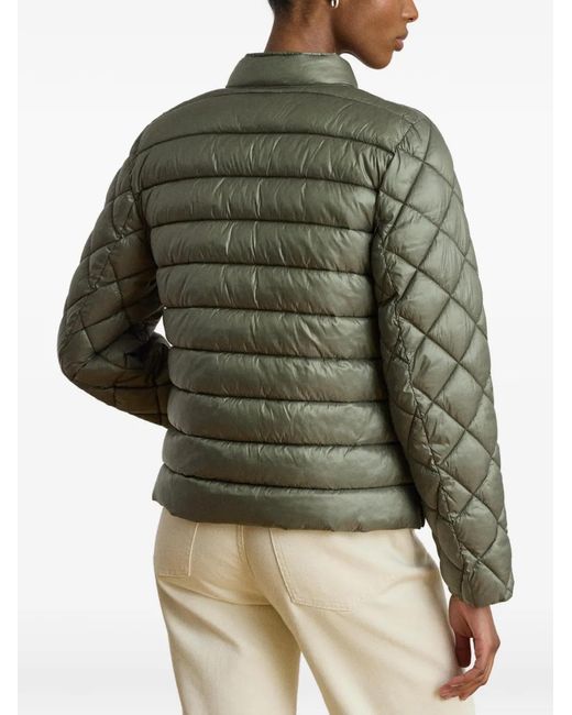 Ralph Lauren Green Quilted Mock-Neck Jacket