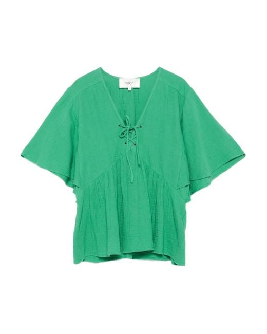 Ba&sh Blouse Met Veterdetail in het Green