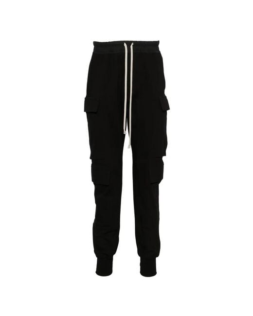 Rick Owens Black Pantalon Cargo Mastodon À Lien De Resserrage for men