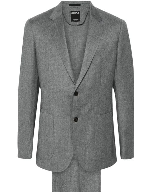 Zegna Gray Wool Suit for men