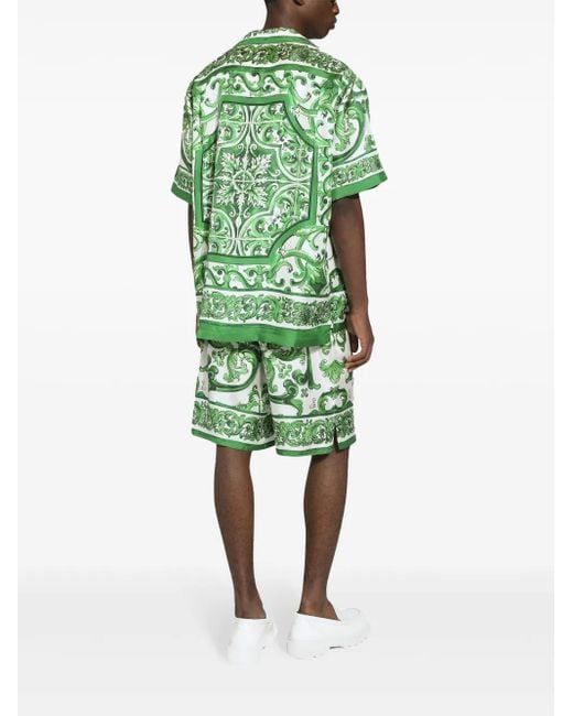 Camicia Hawaii di Dolce & Gabbana in Green da Uomo