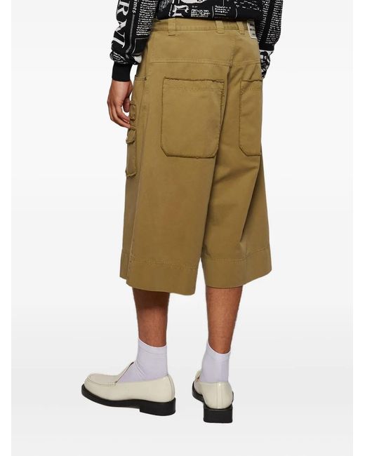 Palm Angels Green Patch Pocket Shorts for men