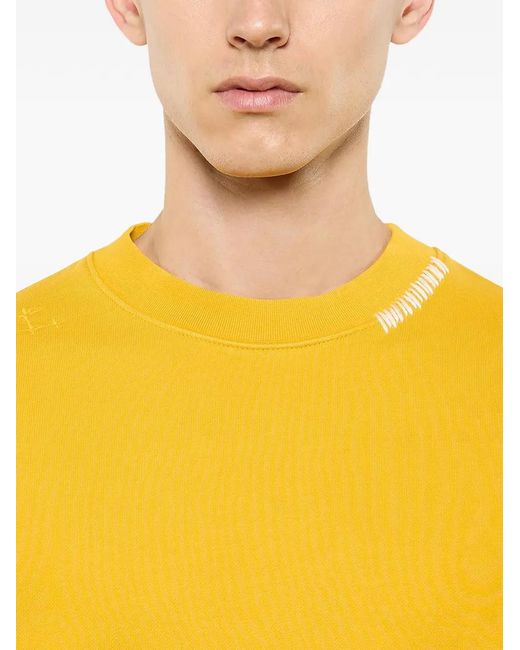 Laneus Yellow Crew-Neck Sweatshirt for men