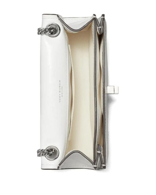 Tory Burch White Mini Kira Turnlock Shoulder Bag