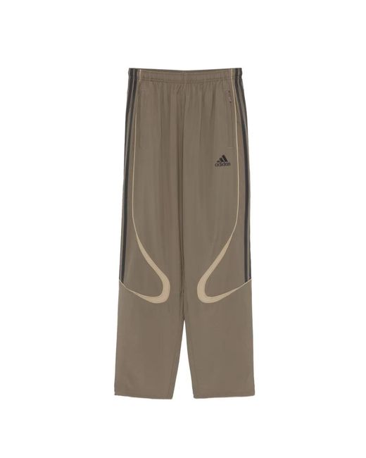 Adidas Gray Teamgeist Adicolor Stripe-Detail Track Pants for men