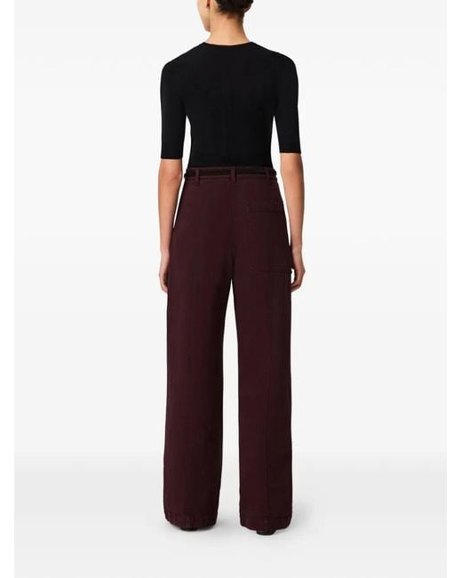 Another Tomorrow Purple Seaming-Detail Trousers