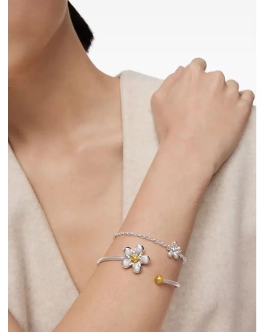 Tous White Flower Chain Bracelet
