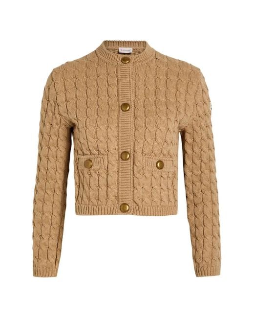 Moncler White Cable-Knit Cardigan
