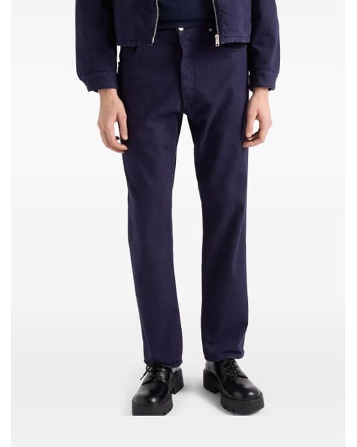 Prada Blue Logo Straight Jeans for men
