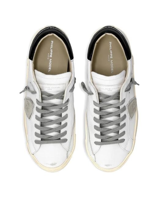 Sneakers Prsx Con Applicazione di Philippe Model in White da Uomo