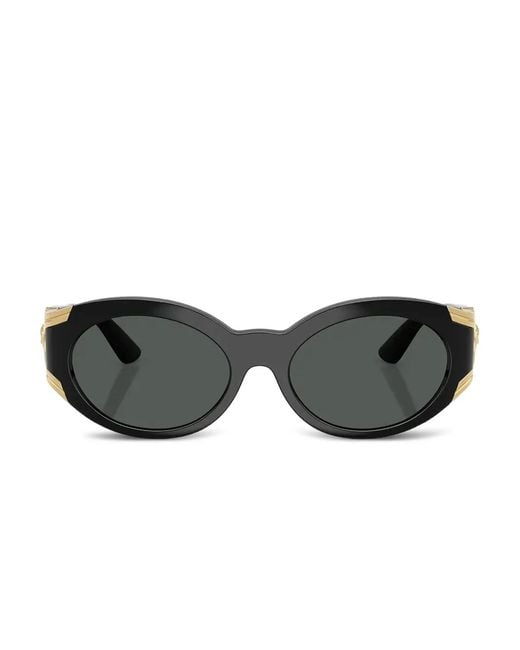 Versace Black Lunettes De Soleil À Monture Ovale