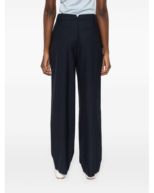 Ba&sh Blue Fabio Pleated Tapered Trousers