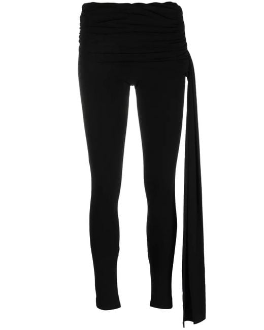 Magda Butrym Black Sash-Detail Leggings