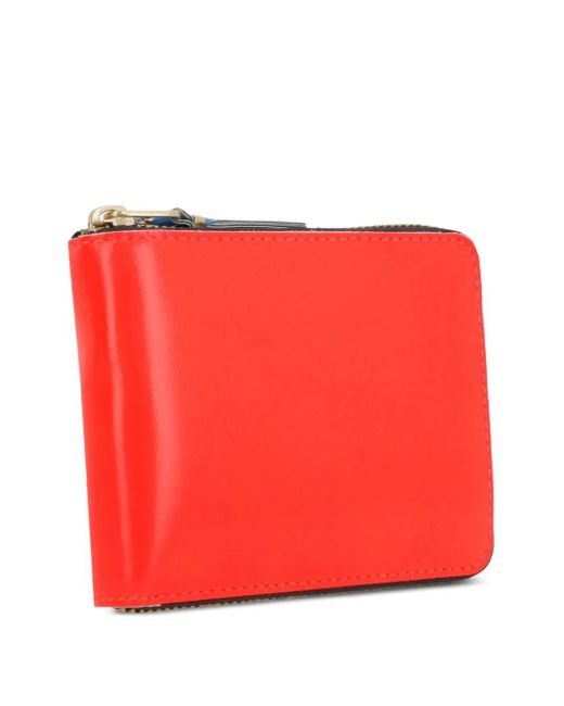 Comme des Garçons Red Zip-Around Leather Wallet