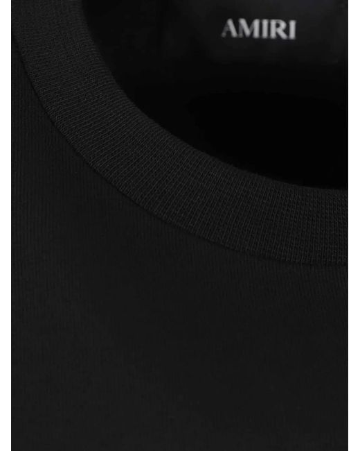Amiri Black Rhinestone-Embellished Logo-Print T-Shirt for men