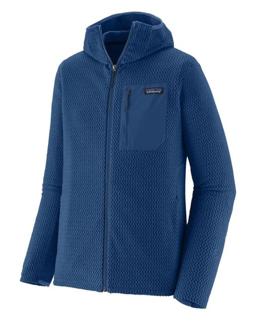 Patagonia Blue R1 Air Fleece Zip Pouch Hooded Knitwear for men