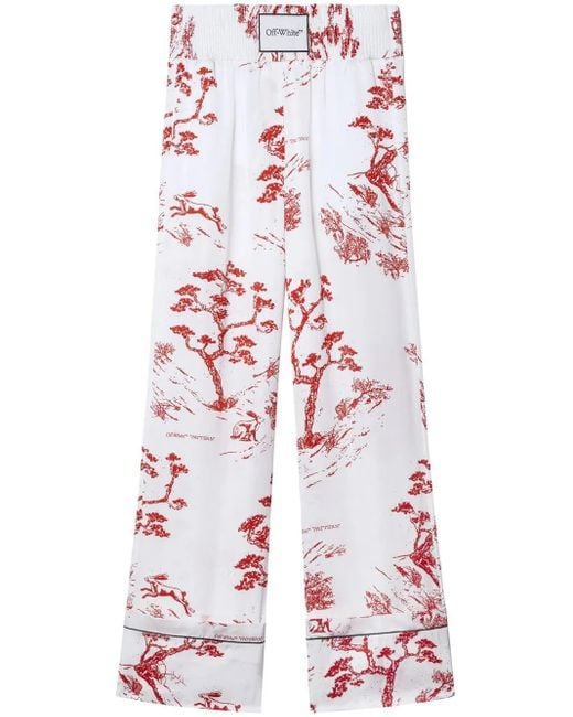 Off-White c/o Virgil Abloh White Logo-Patch Pyjama Trousers