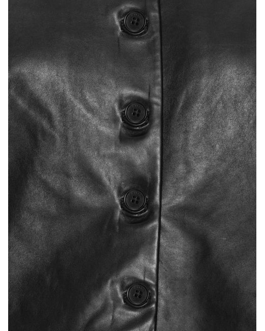 ROTATE BIRGER CHRISTENSEN Black Button Leather Jacket