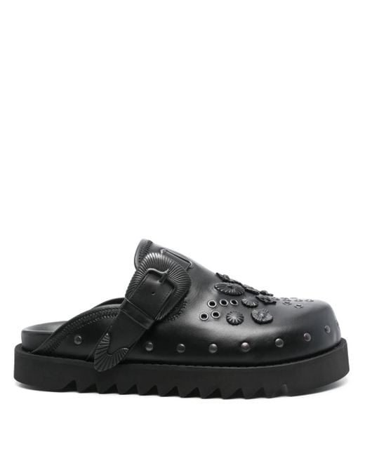 Slippers Con Borchie di Toga Virilis in Black da Uomo