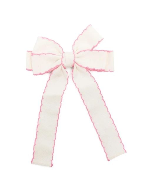Stine Goya White Scalloped Bow Hair Accessory