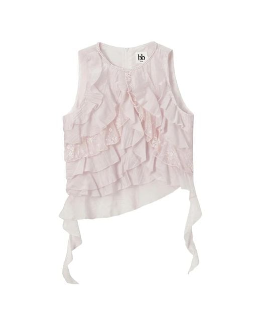 B+ AB White Bluse Mit Einsatz