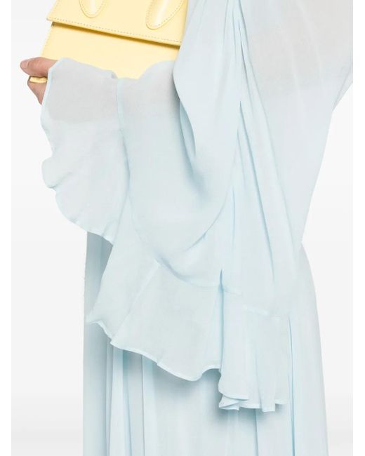 Abito Lungo Con Ruches di Twinset in Blue