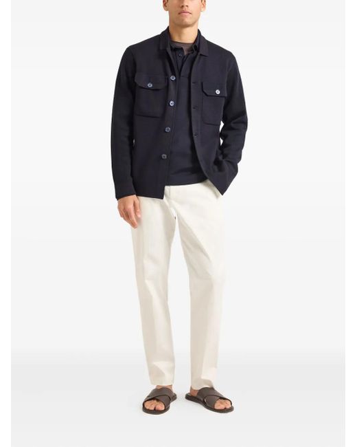 Orlebar Brown Blue Brigg Buttoned Shirt Jacket for men