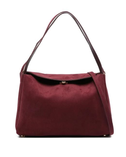 THEMOIRÈ Red Flap-Detail Shoulder Bag