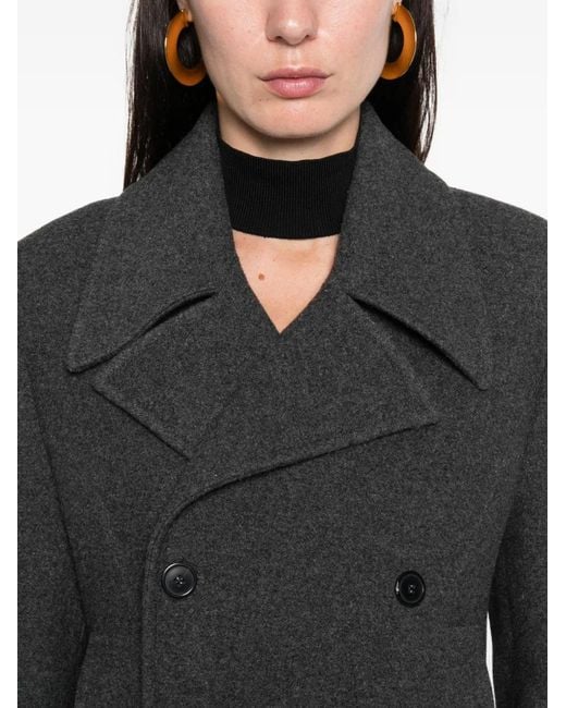 THE NINA STUDIO Black Parma Double-Breasted Coat