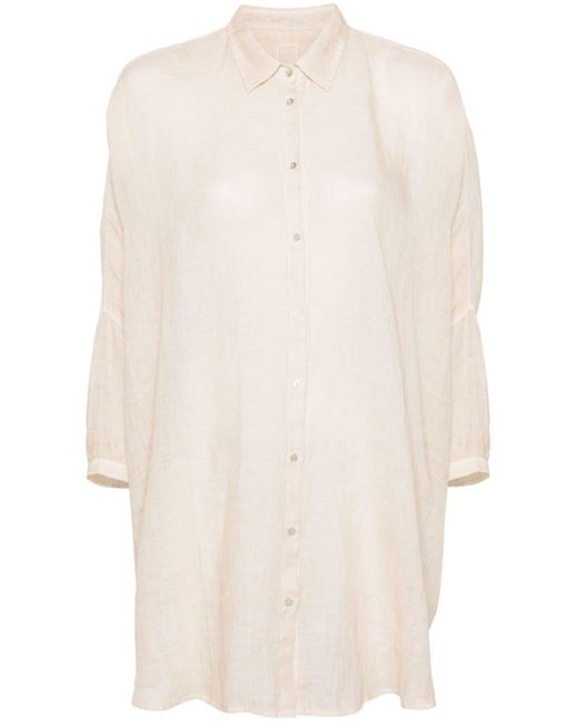120% Lino Natural Classic-collar Linen Shirt