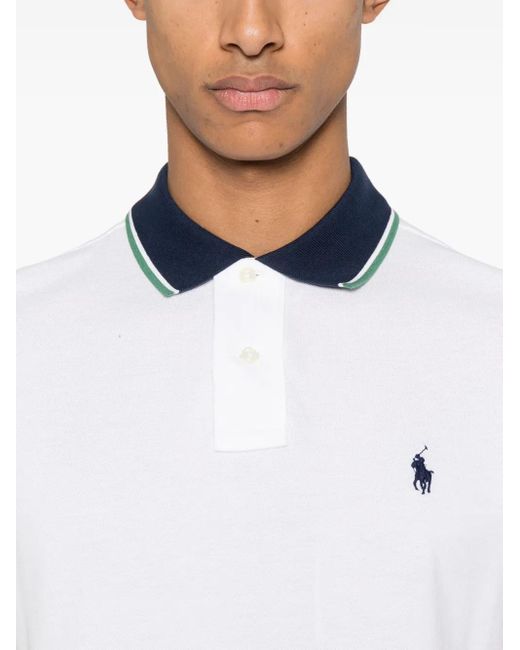 Polo Ralph Lauren White Mesh Polo Shirt for men