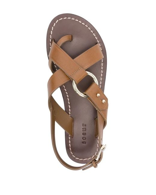 Soeur Brown Florence Flat Sandals