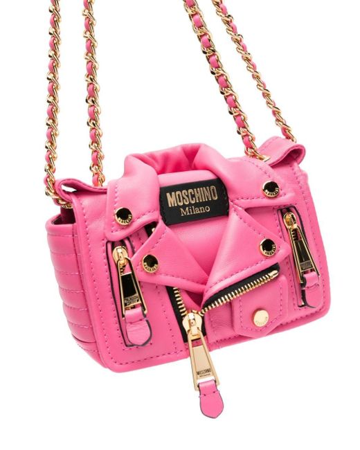 Moschino Pink Mini Leather Tote Bag