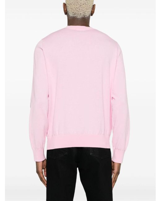 DSquared² Pink Knitted Cotton Jumper for men
