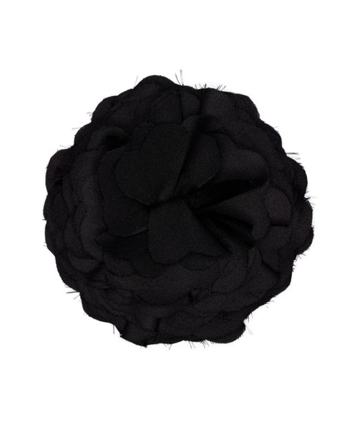 MANURI Black New Romance Floral Silk Brooch