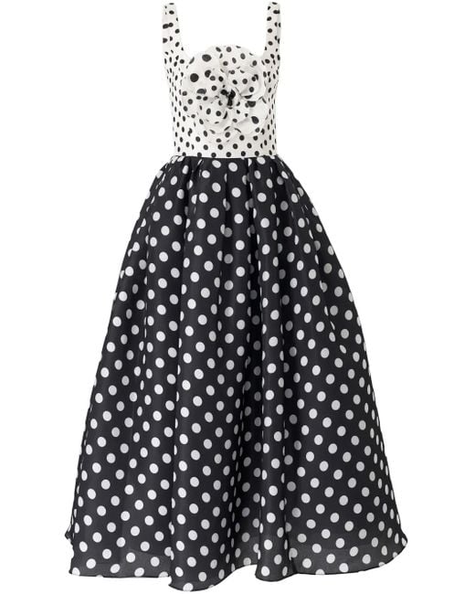 Carolina Herrera Midi-Jurk Met Stippen in het Blue