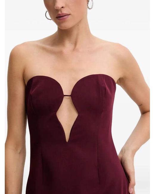 Bardot Red Eleni Strapless Cut-Out-Detail Midi Dress