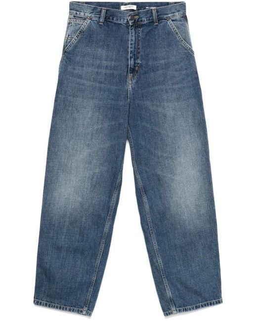 Carhartt Blue Washed Denim Straight-Leg Jeans